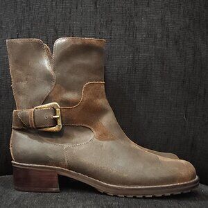 Donald J Pliner Bruncie Brown Distressed Suede Boots Women's Size 7 1/2M